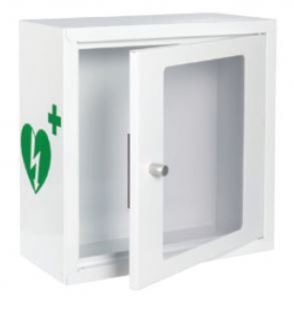 Vitrina metálica con Alarma para desfibriladores