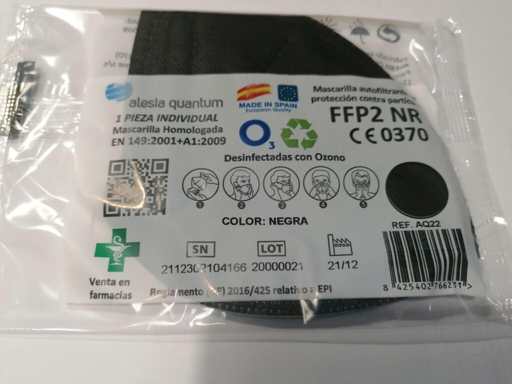 Mascarilla FFP2 Alesia Quantum Negra